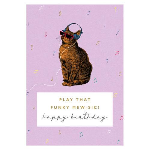 Funky Mewsic Birthday Card