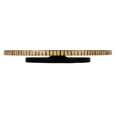Bamboo Lazy Susan With Geometric Stripes