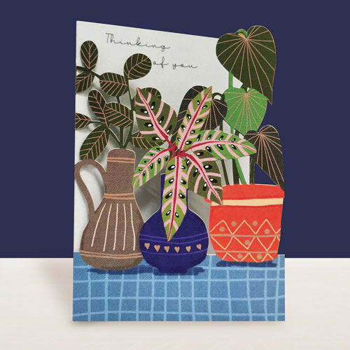 Die Cut Potted Plants Friendship Greeting Card