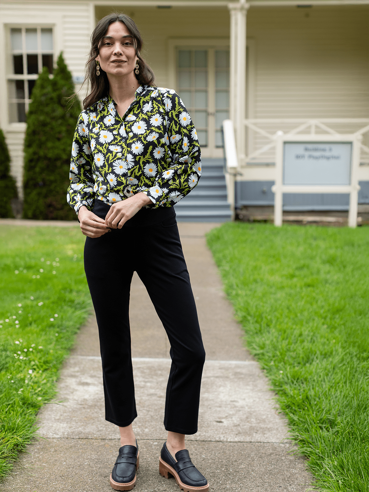 Audrey Pant Black Solid Knit