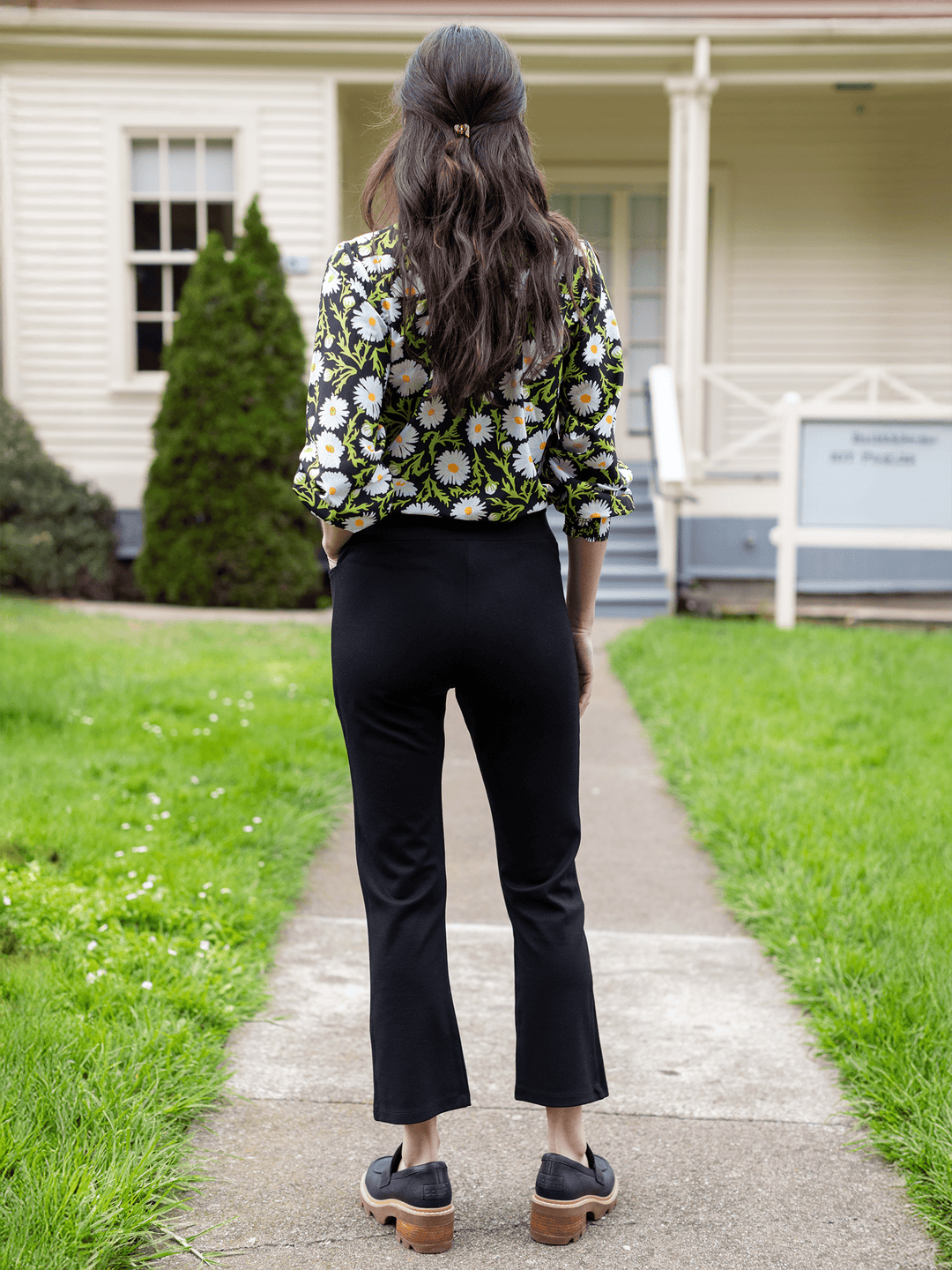 Audrey Pant Black Solid Knit