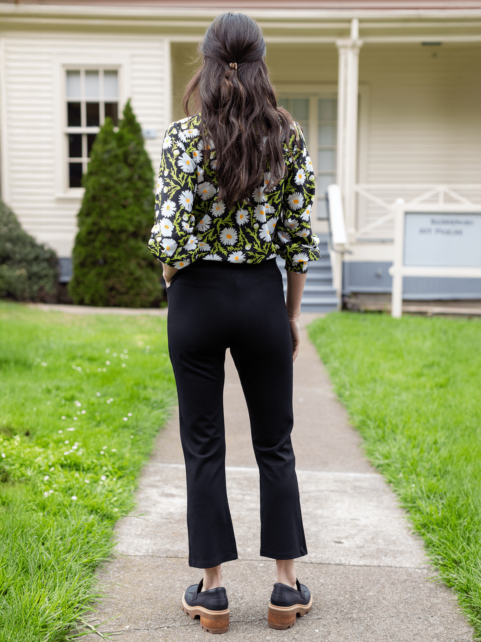 Audrey Pant Black Solid Knit