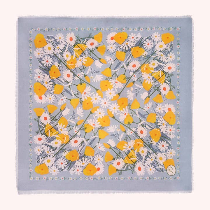 Marvelous Meadow Cotton Bandana - Powder Blue