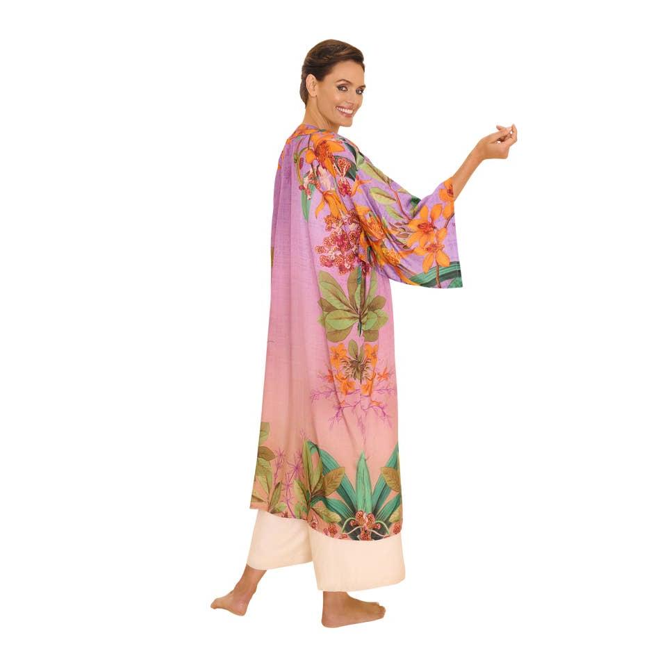 Botany Bliss Kimono Gown - Lavender
