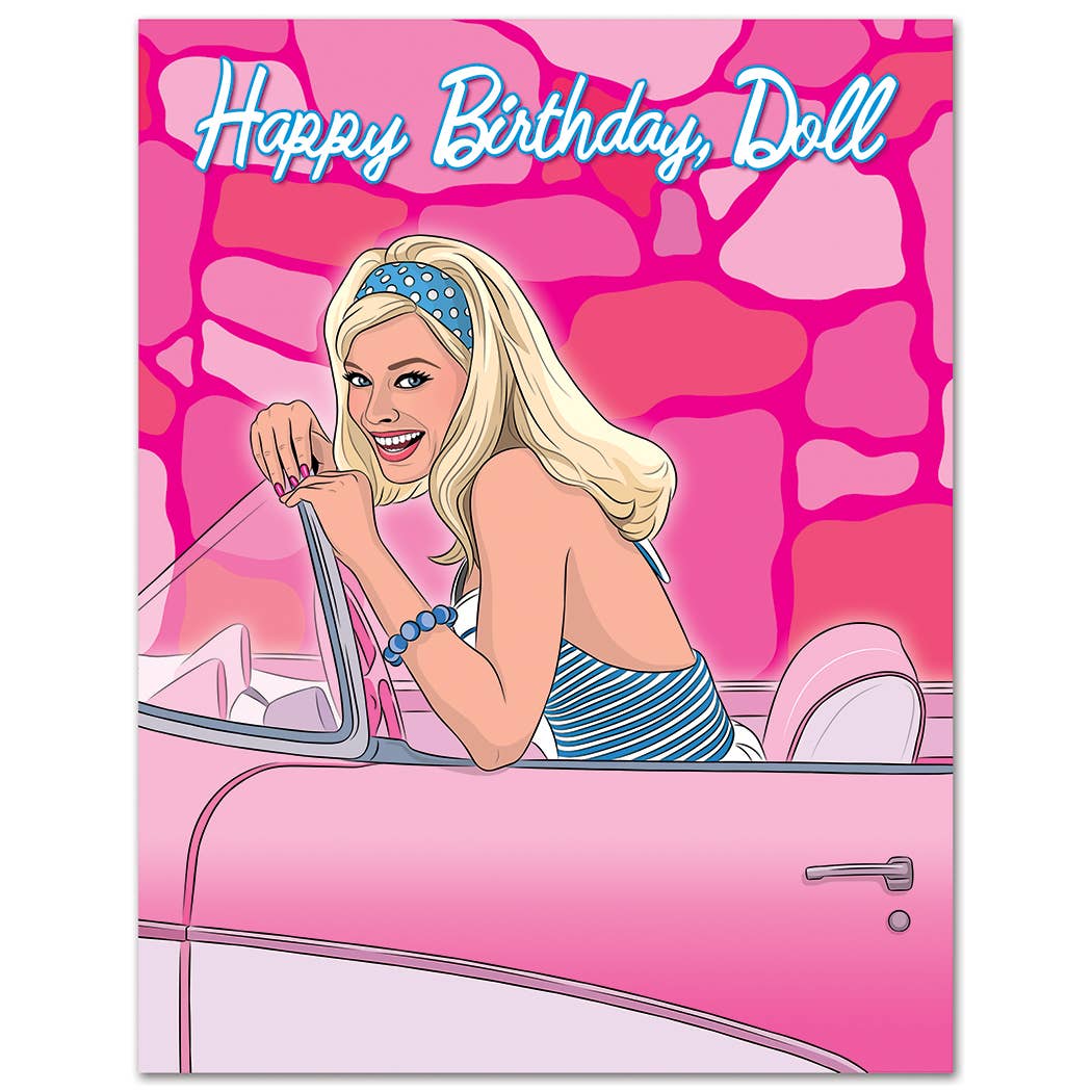 Card: Margot Robbie Happy Birthday, Doll