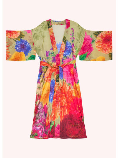 Bountiful Blooms Kimono Gown - Blue