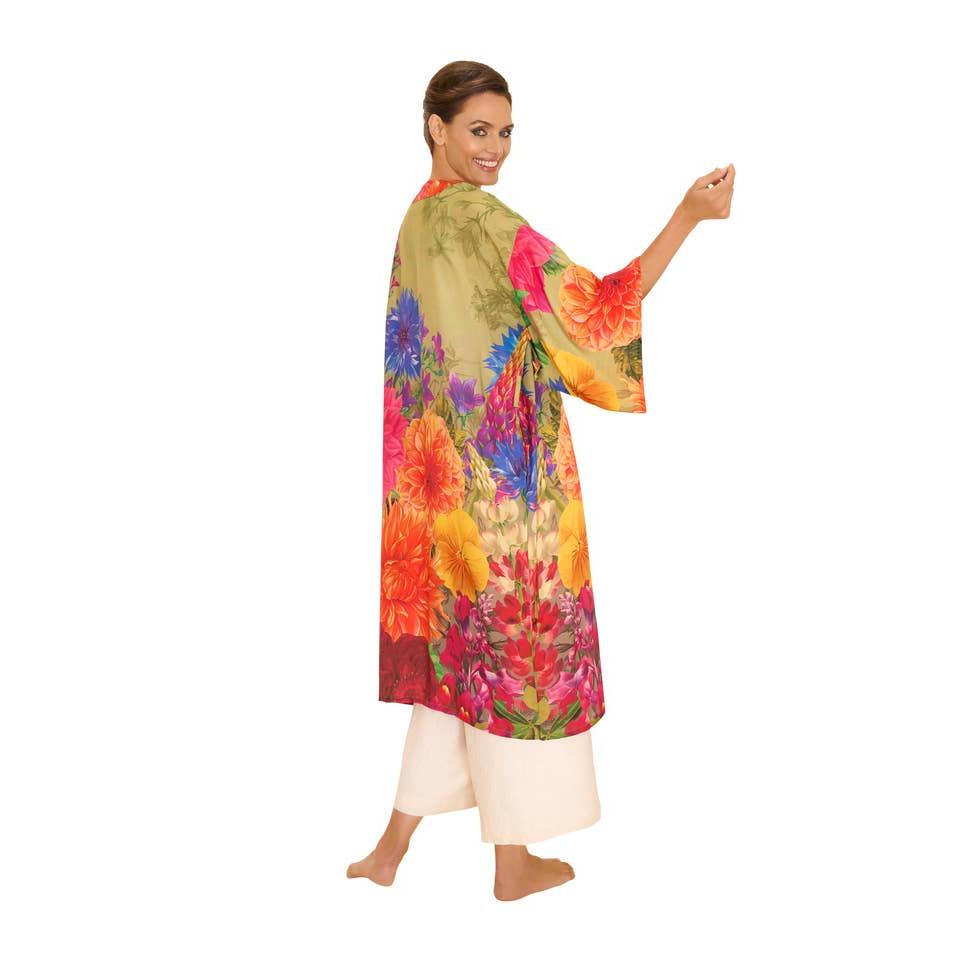 Bountiful Blooms Kimono Gown - Blue