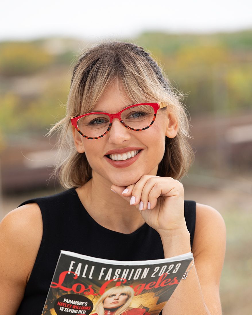 Lucia Reading Glasses - Red & Tortoise