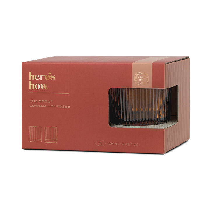 The Scout Lowball Glass - Amber Set of 2