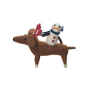 Dog With Snowman Figurine