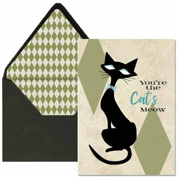 Cat's Meow Greeting Card - Just Fabulous Palm Springs