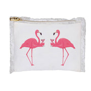 Flamingos Drinking Cocktails Zipper Pouch - Just Fabulous Palm Springs