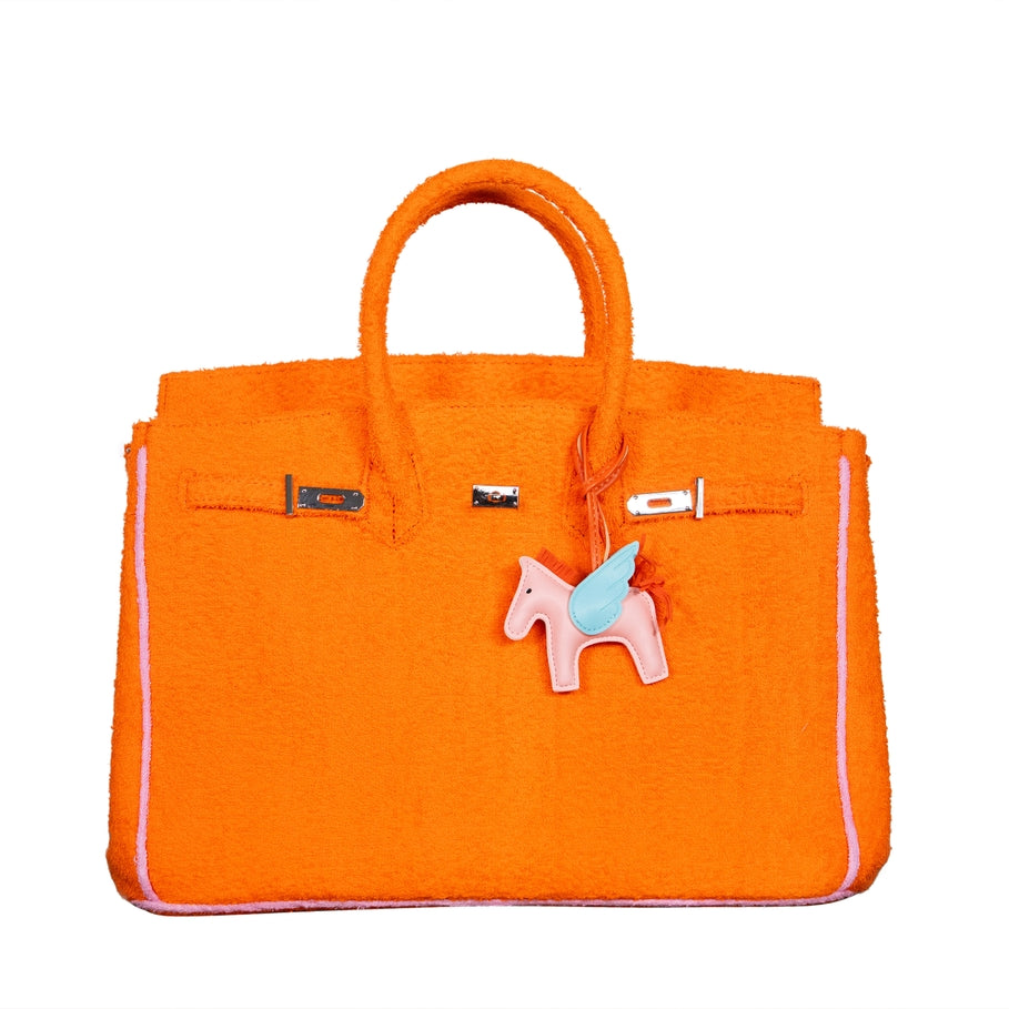 Hampton "Designer" Tote Bag - Orange & Pink