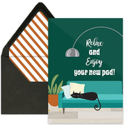 Black Cat New Home Greeting Card
