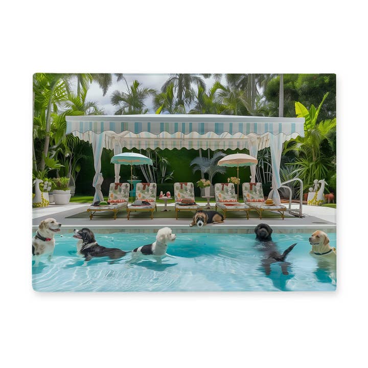 Pool Dogs Cutting Board