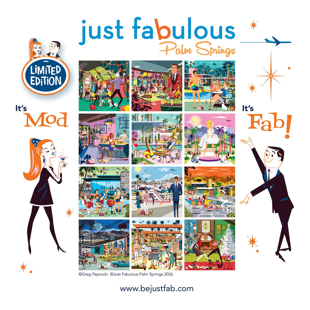 2026 Greg Paprocki Wall Calendar - Just Fabulous Palm Springs