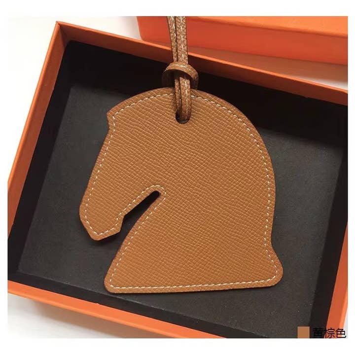Horse Head Bag Charm - Brown