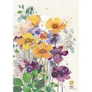 Orange & Purple Poppies Greeting Card