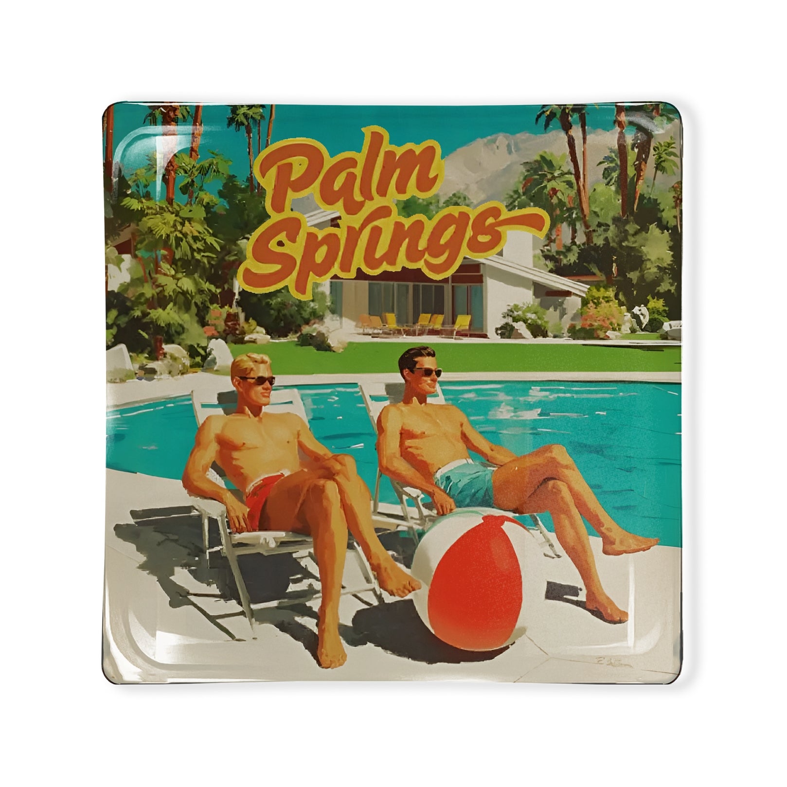 Boys Palm Springs Glass Trinket Tray