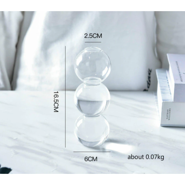 Bubble Shape Glass Vase - Clear