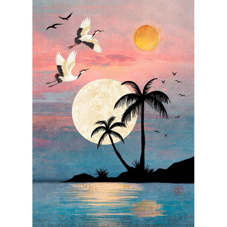 Crane Palms Greeting Card