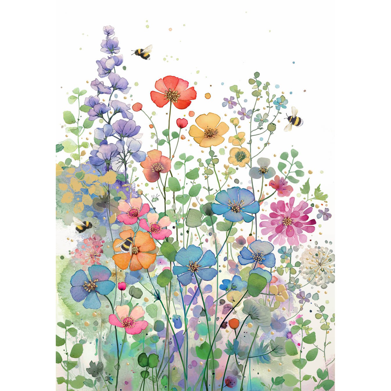 Floral Meadow Blank Greeting Card