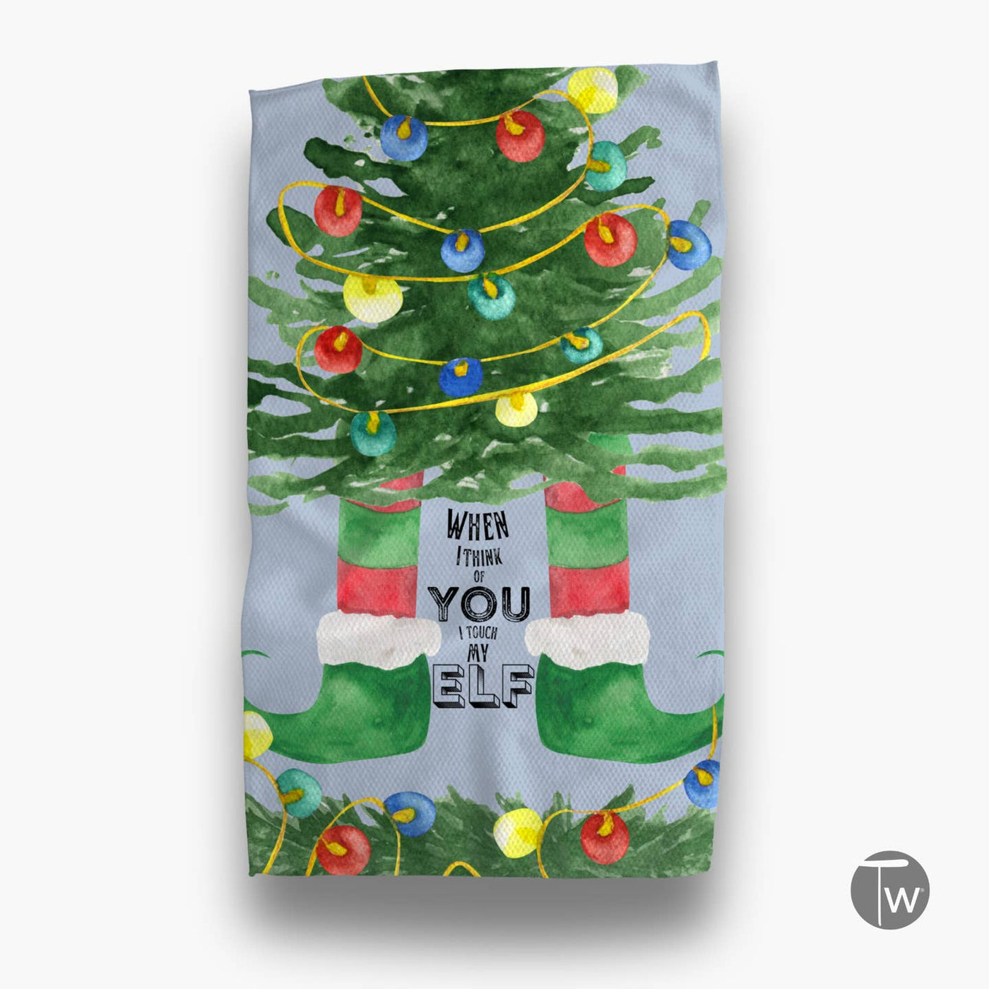 When I Think of You Waffle Weave Kitchen Towel