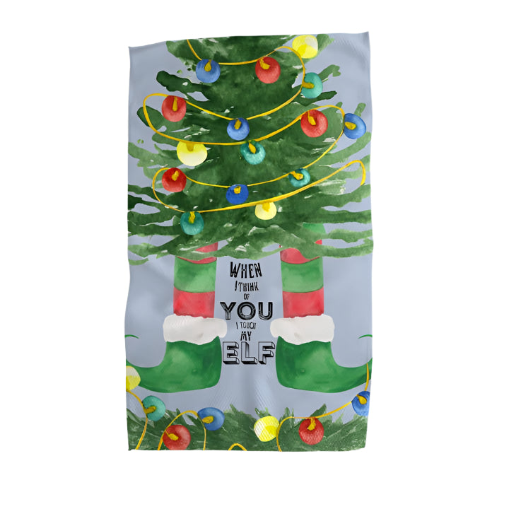 When I Think Of You Waffle Weave Kitchen Towel