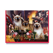 Daddy Kissing Santa Claus Holiday Card