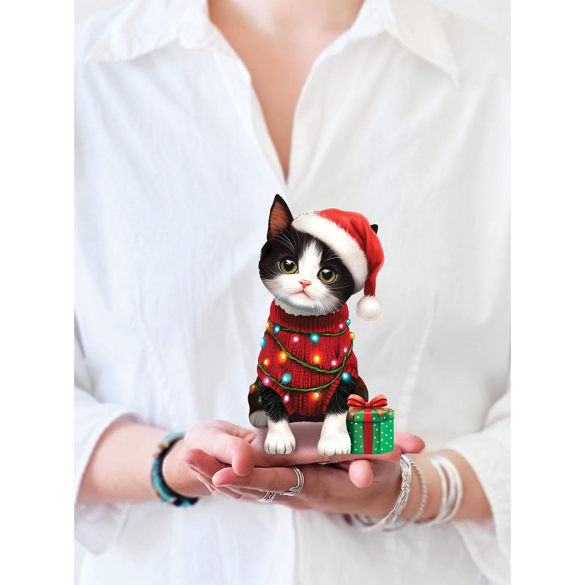 Mini Christmas Kitten Pop Up Card