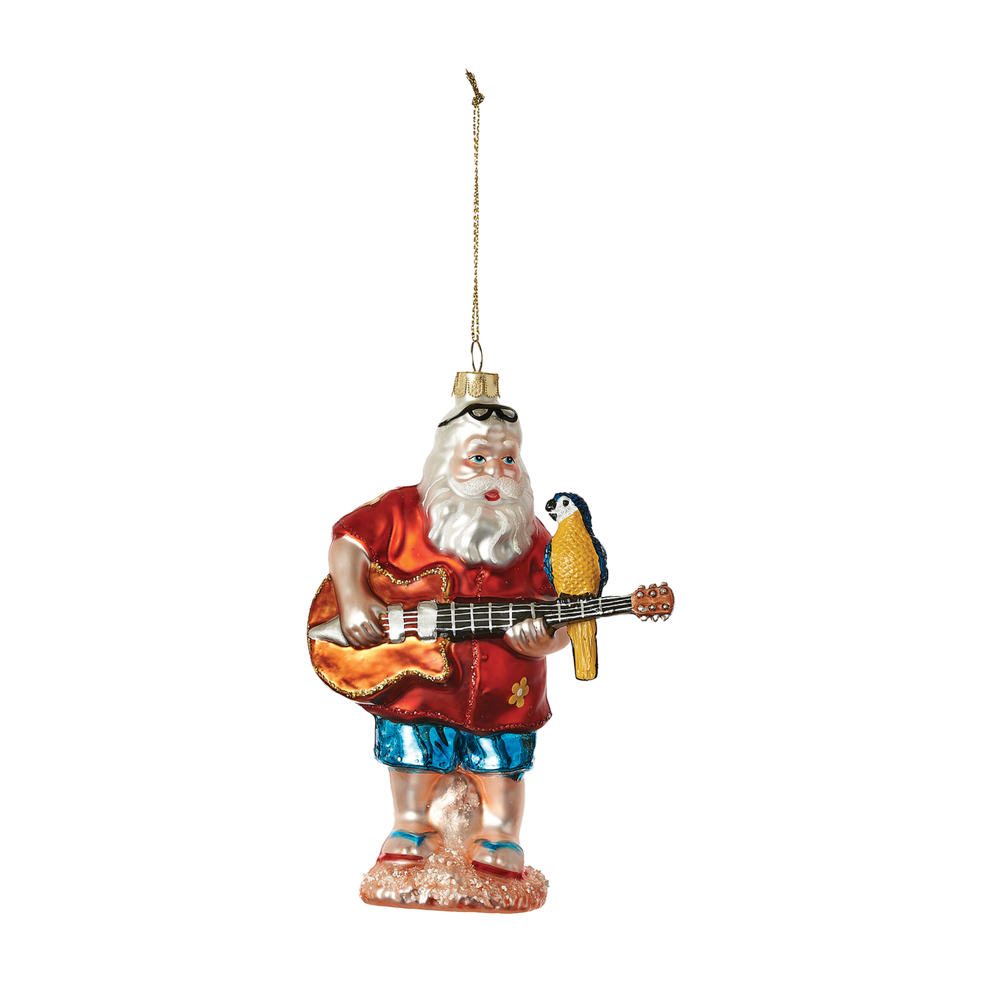 Beach Bum Santa Ornament - Playing Guitar