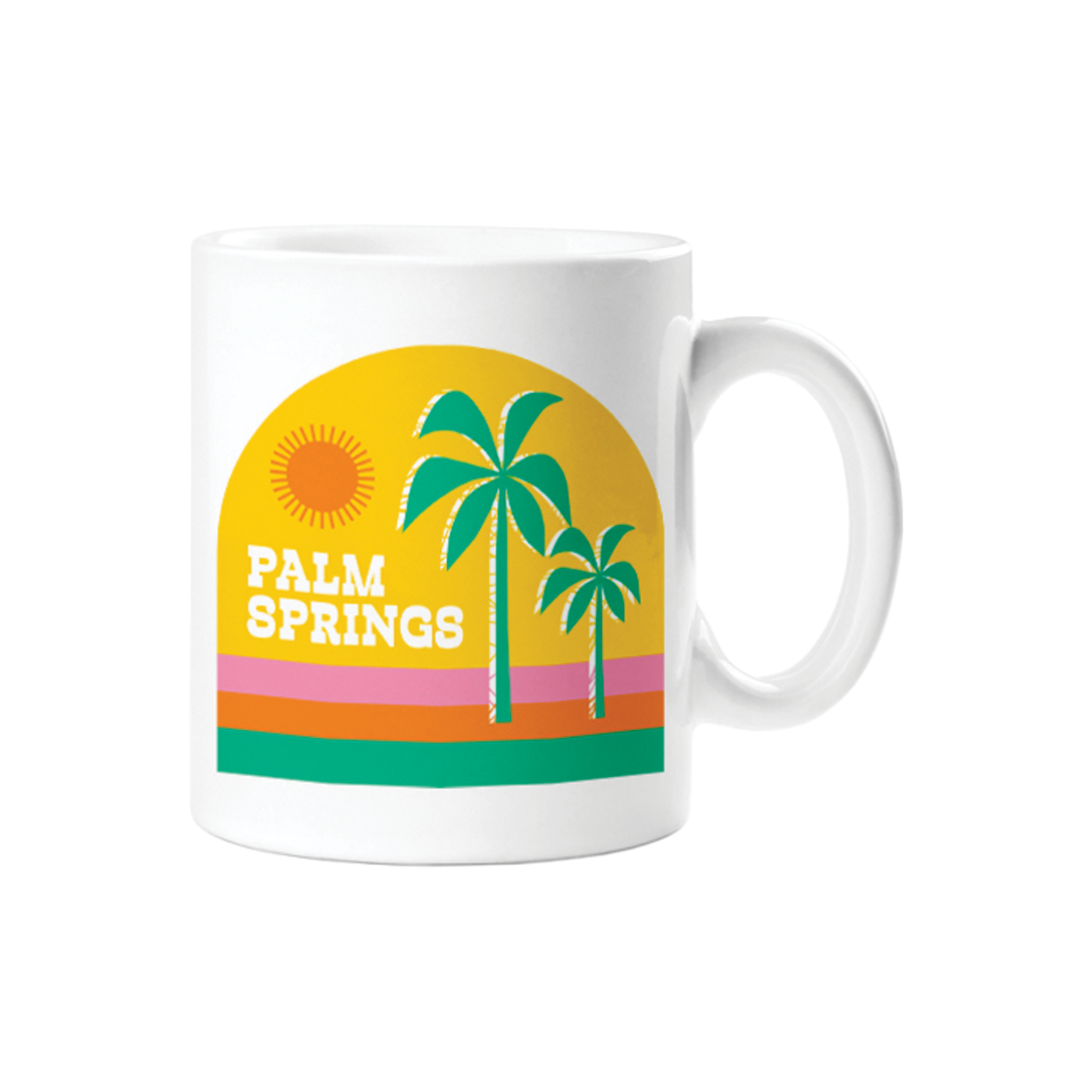 Retro Sunset Palm Springs Ceramic Mug