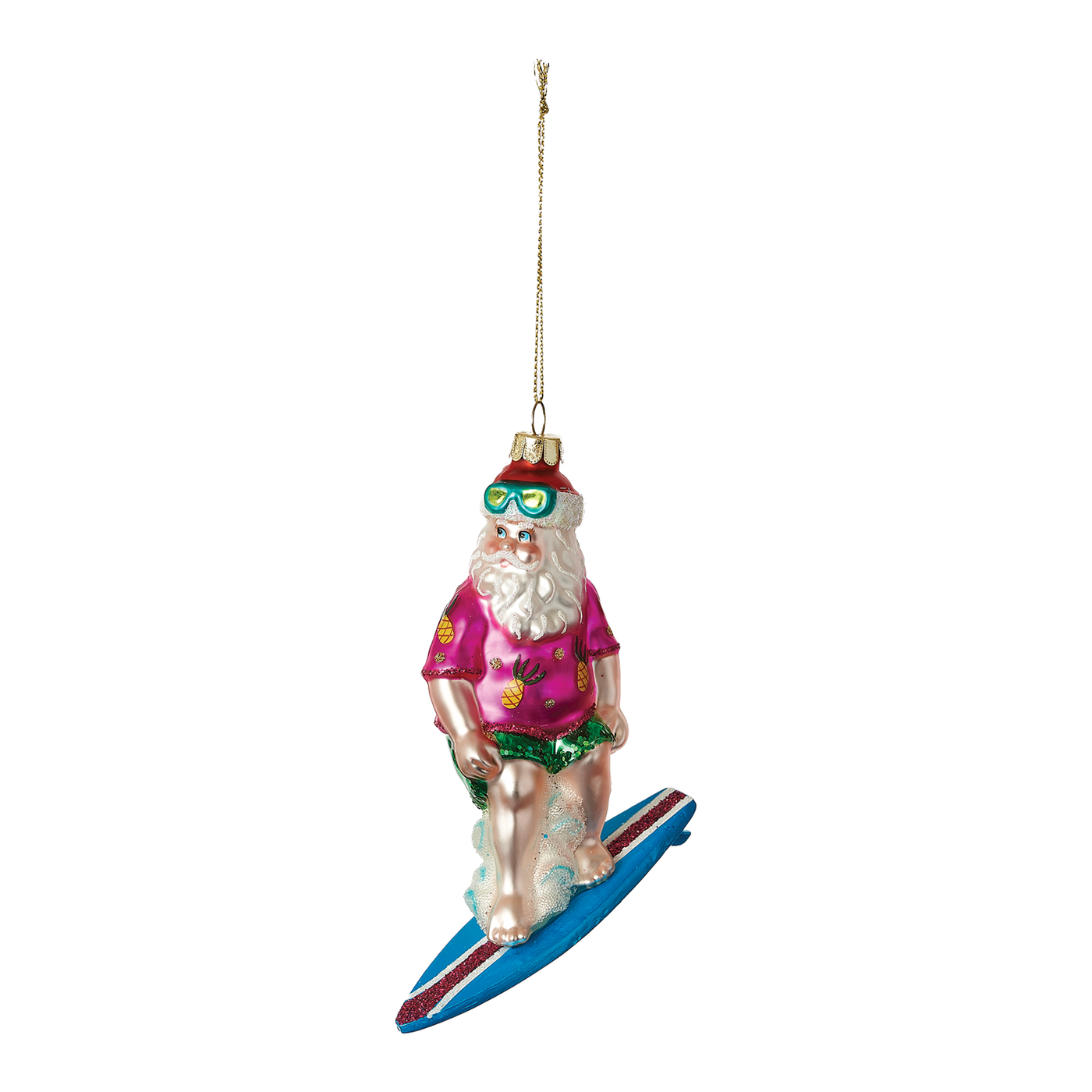 Beach Bum Santa Ornament - Surfing
