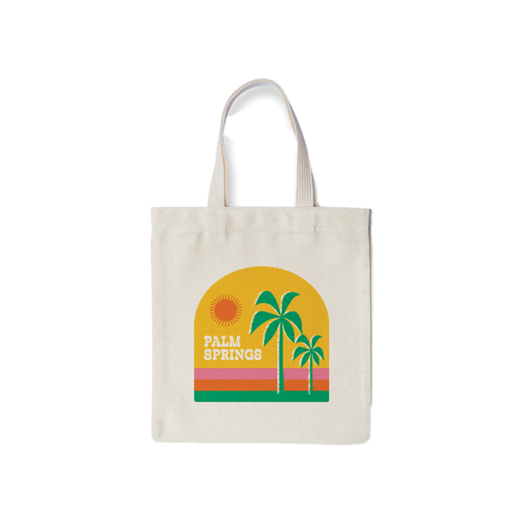Retro Sunset Palm Springs Tote Bag - Just Fabulous Palm Springs