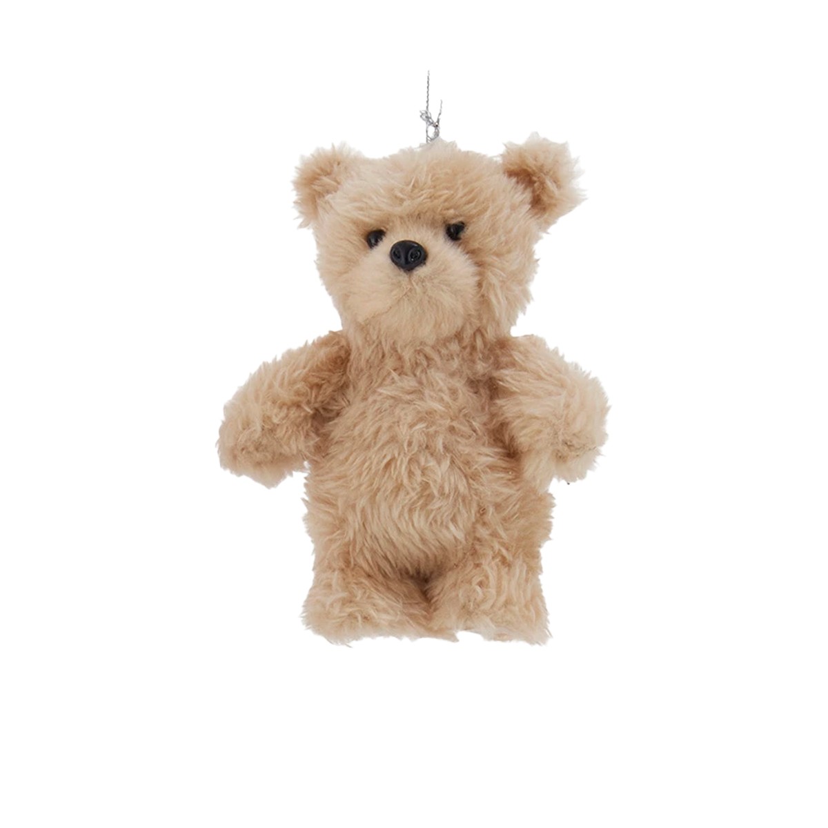 Furry Teddy Bear Ornament - Tan Standing