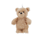 Furry Teddy Bear Ornament - Tan Standing