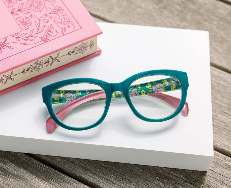 Bee Reading Glasses - Teal/Floral