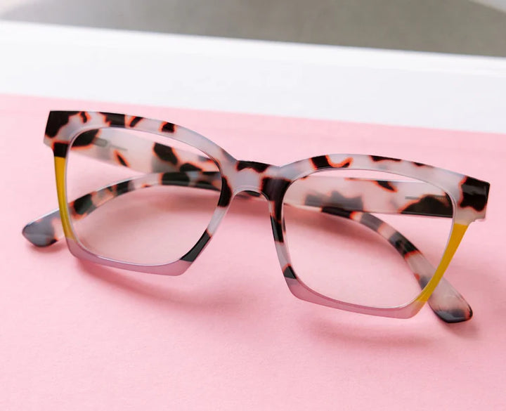 Birdie Reading Glasses - Pink Chai Colorblock