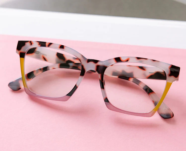 Birdie Reading Glasses - Pink Chai Colorblock