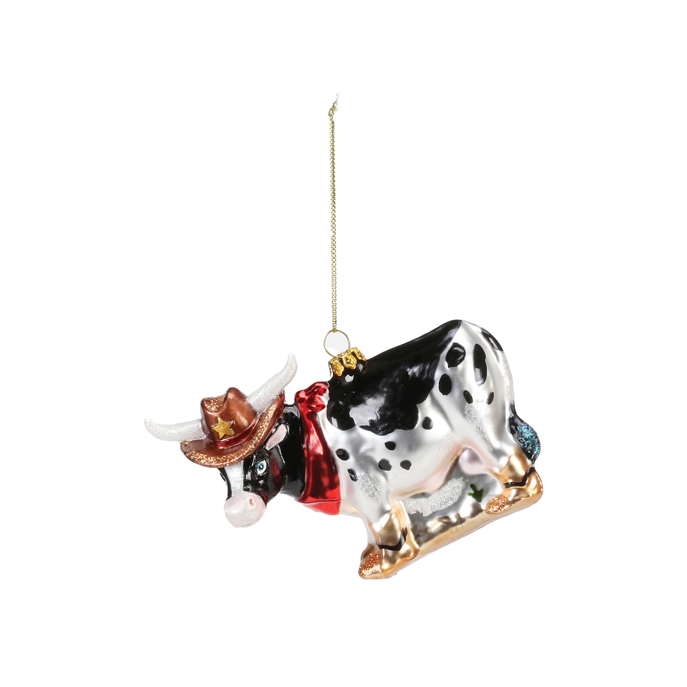 Cowboy Steer Ornament - Black