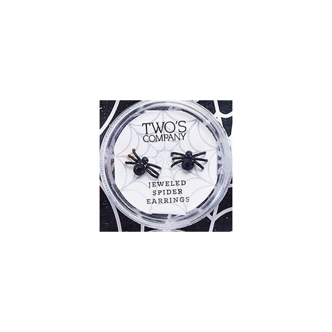 Crystal Spider Earrings - Black