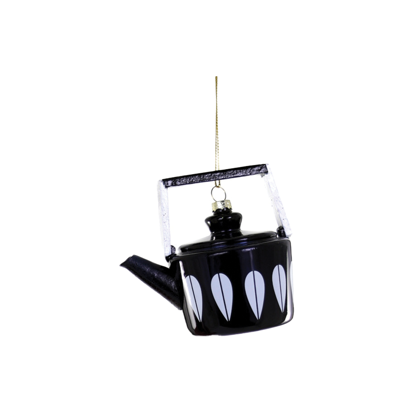 Mid Century Modern Teapot Ornament - Black