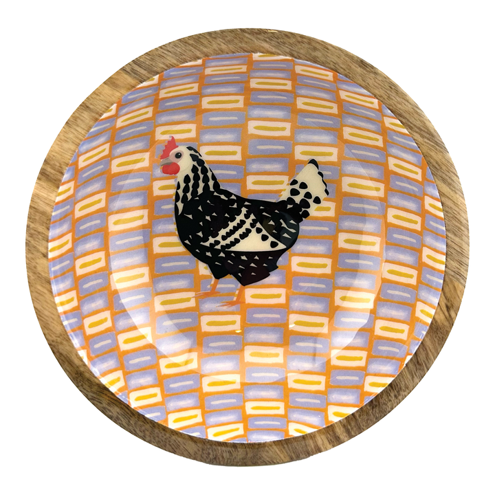 Hen Bowl - Black & White Hen