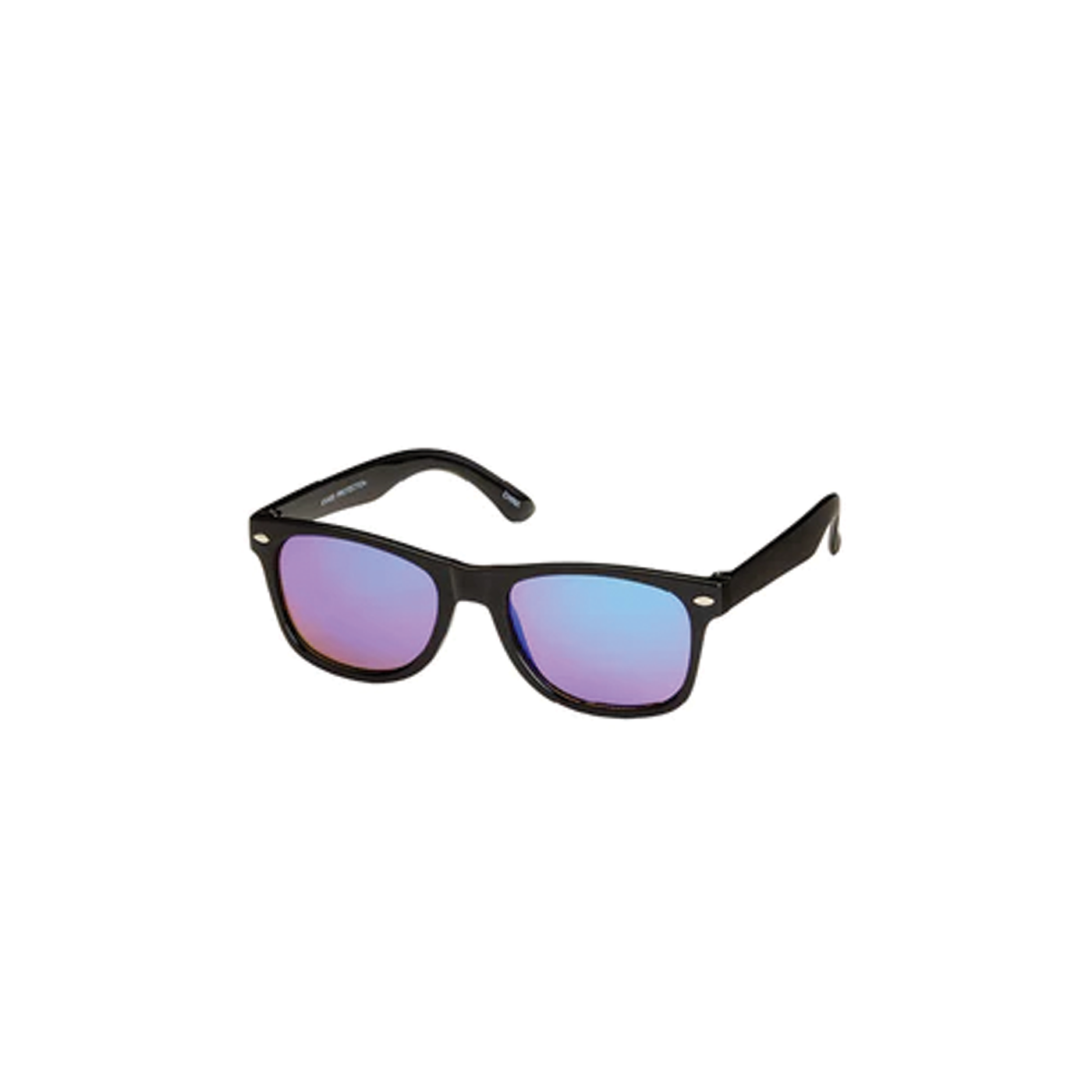 Black Frame Color Mirror Kids Sunglasses - Blue