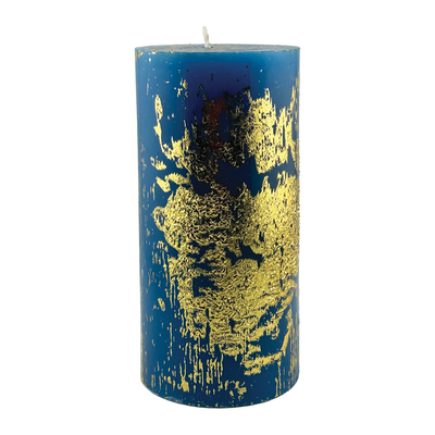 Rainbow Pillar Candle - Blue