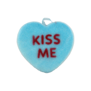 6" Flocked Conversation Heart - Blue Kiss Me - Just Fabulous Palm Springs