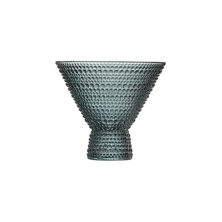 Beaded Stemless Martini Drinking Glass - Blue