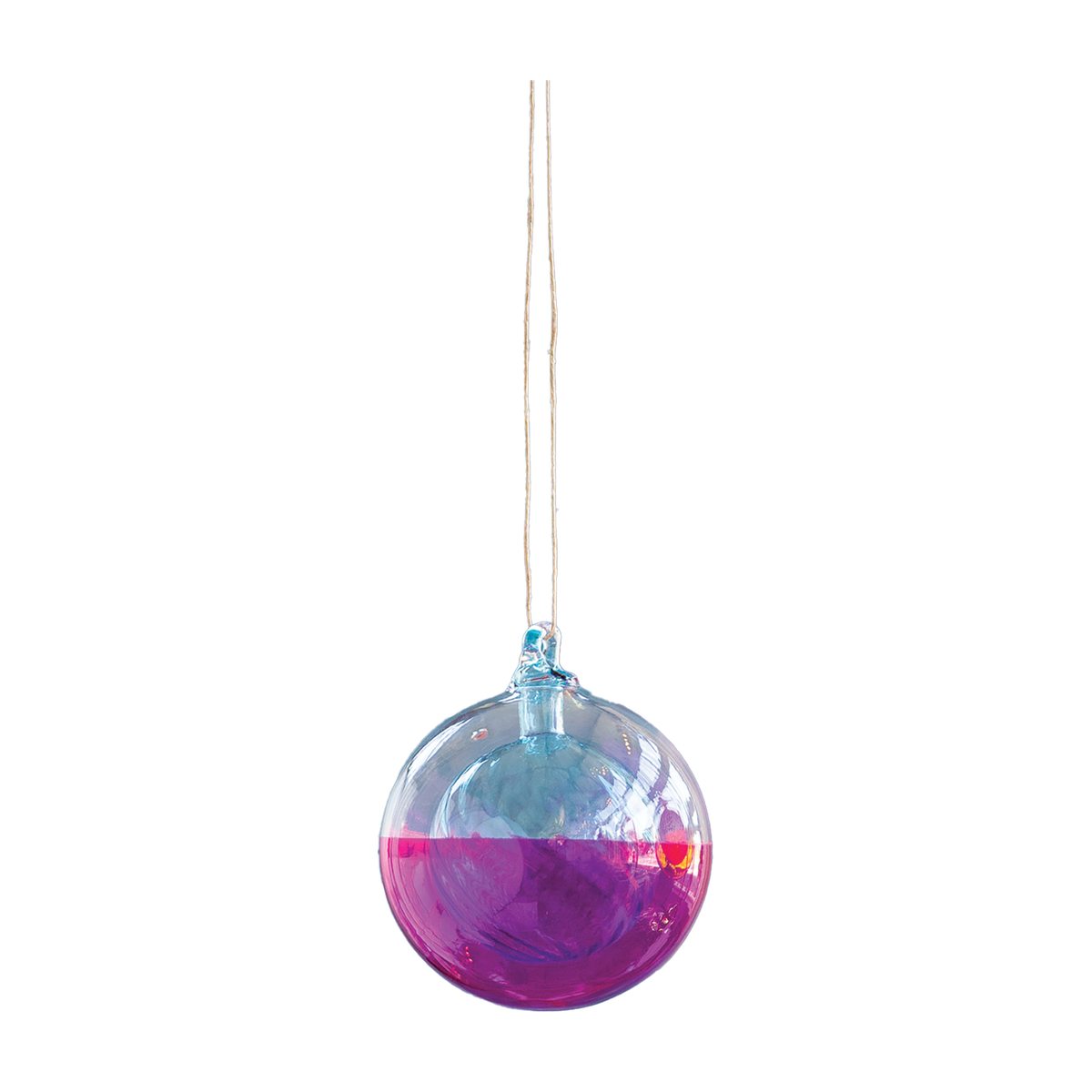 Swirl Ball In A Ball Ornament - Pink & Light Blue