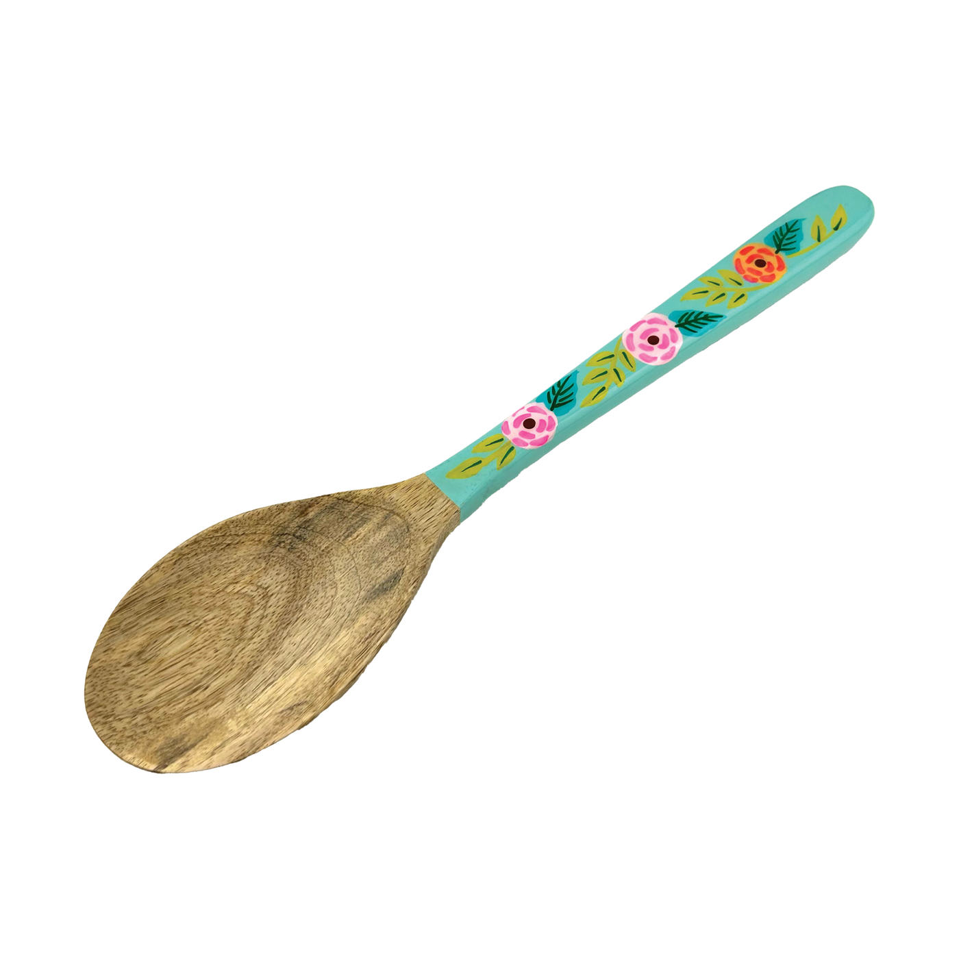 Hand Painted Floral Spoon - Blue