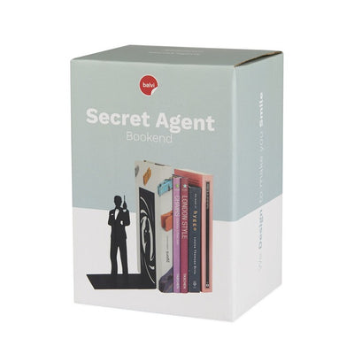 Secret Agent Black Metal Bookend